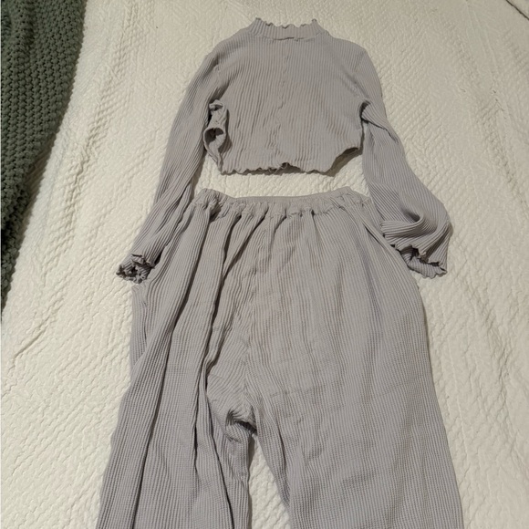 Free People Grey Ribbed Two-Piece Set - Picture 3 of 4
